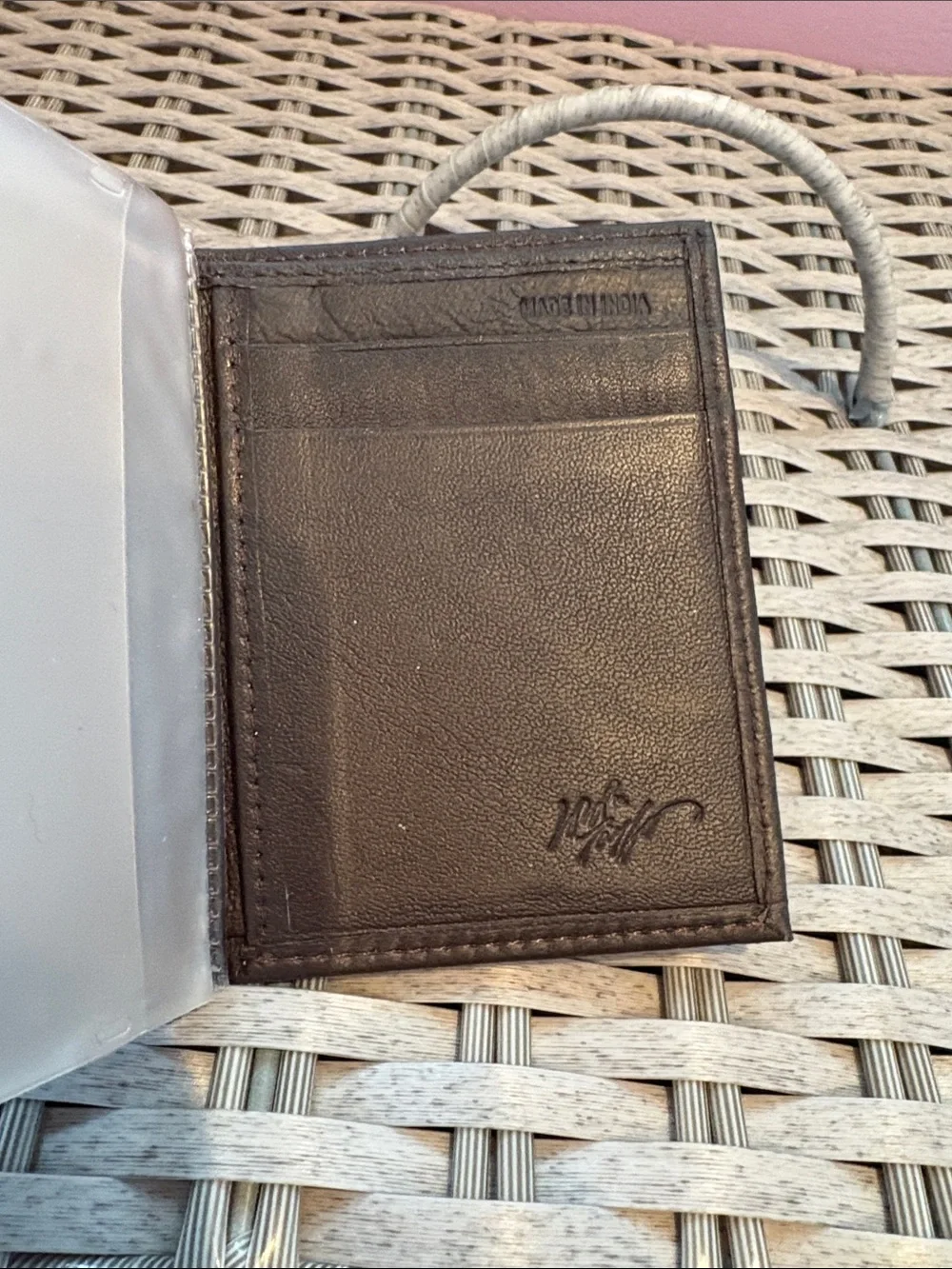 Lord & Taylor Brown Leather Trifold Wallet
